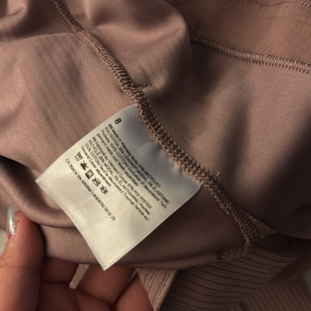 Lululemon Ribbed Softstreme Belted Wrap twilight rose pink size 8 - Picture 4 of 6